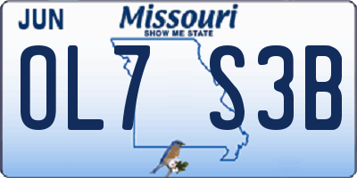 MO license plate OL7S3B