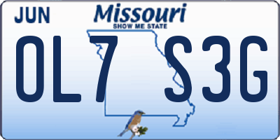MO license plate OL7S3G