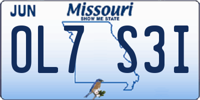 MO license plate OL7S3I