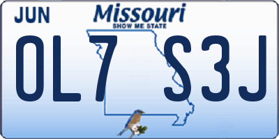 MO license plate OL7S3J