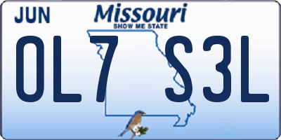 MO license plate OL7S3L