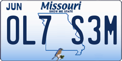 MO license plate OL7S3M