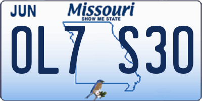 MO license plate OL7S3O