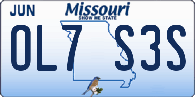 MO license plate OL7S3S