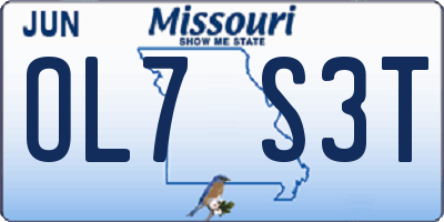 MO license plate OL7S3T