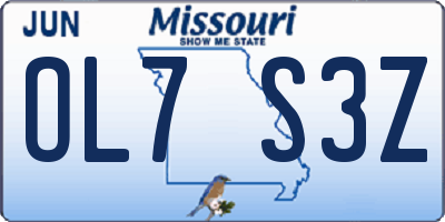 MO license plate OL7S3Z