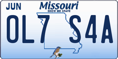 MO license plate OL7S4A