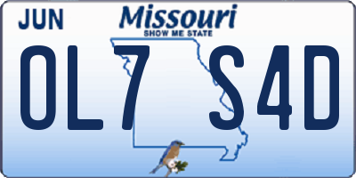 MO license plate OL7S4D