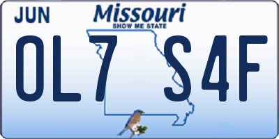 MO license plate OL7S4F