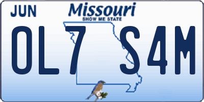 MO license plate OL7S4M