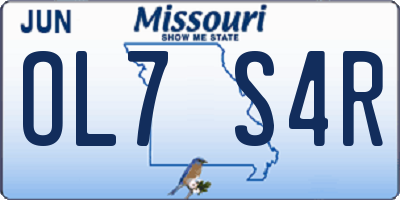 MO license plate OL7S4R