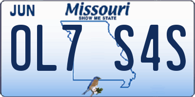 MO license plate OL7S4S