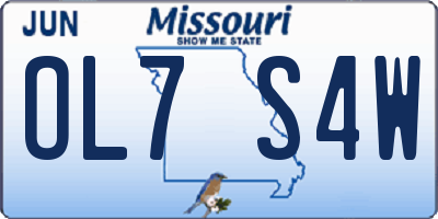 MO license plate OL7S4W