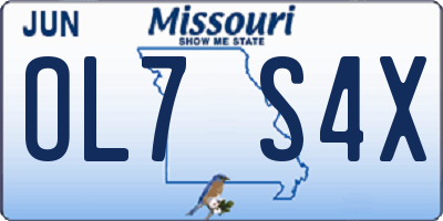 MO license plate OL7S4X