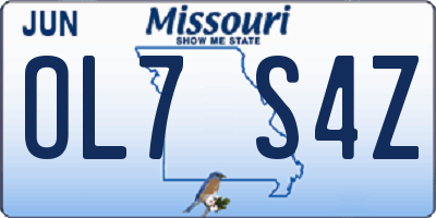 MO license plate OL7S4Z