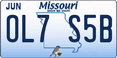MO license plate OL7S5B