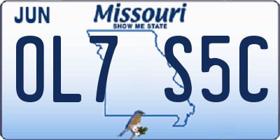MO license plate OL7S5C