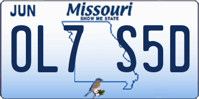 MO license plate OL7S5D