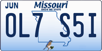 MO license plate OL7S5I