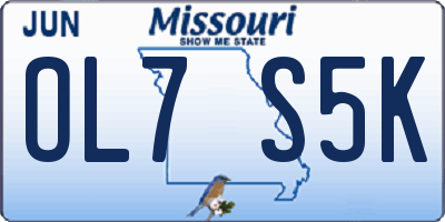 MO license plate OL7S5K