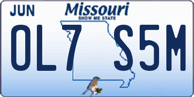 MO license plate OL7S5M