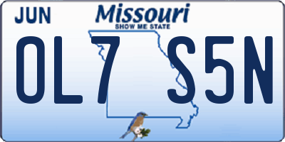 MO license plate OL7S5N