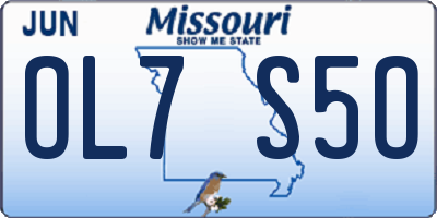 MO license plate OL7S5O