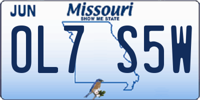 MO license plate OL7S5W
