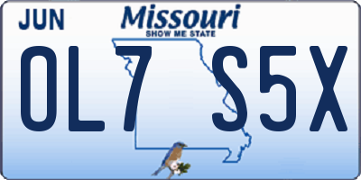 MO license plate OL7S5X