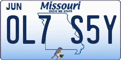 MO license plate OL7S5Y