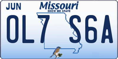 MO license plate OL7S6A