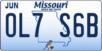 MO license plate OL7S6B
