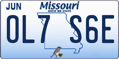 MO license plate OL7S6E