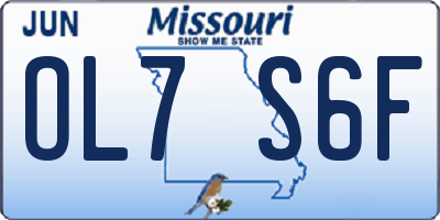 MO license plate OL7S6F