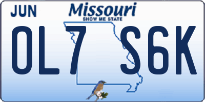 MO license plate OL7S6K