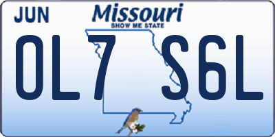 MO license plate OL7S6L