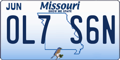 MO license plate OL7S6N