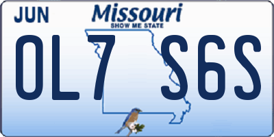 MO license plate OL7S6S