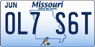 MO license plate OL7S6T
