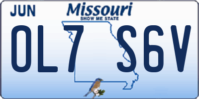 MO license plate OL7S6V
