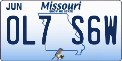 MO license plate OL7S6W