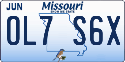 MO license plate OL7S6X