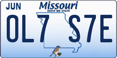 MO license plate OL7S7E