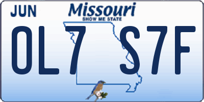 MO license plate OL7S7F
