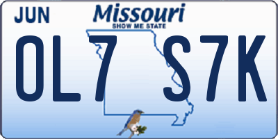 MO license plate OL7S7K