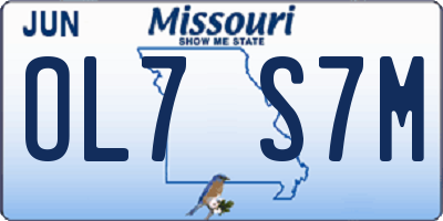 MO license plate OL7S7M