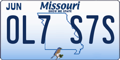MO license plate OL7S7S