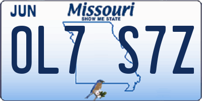 MO license plate OL7S7Z