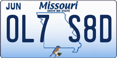 MO license plate OL7S8D