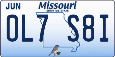 MO license plate OL7S8I